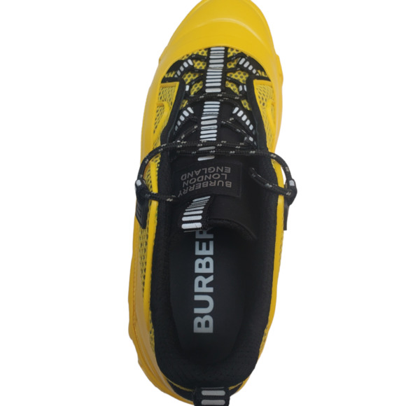 Burberry Mens  Shoes Authur Story 152 Italian Leather Sneakers Neon Yell… - Picture 5 of 9